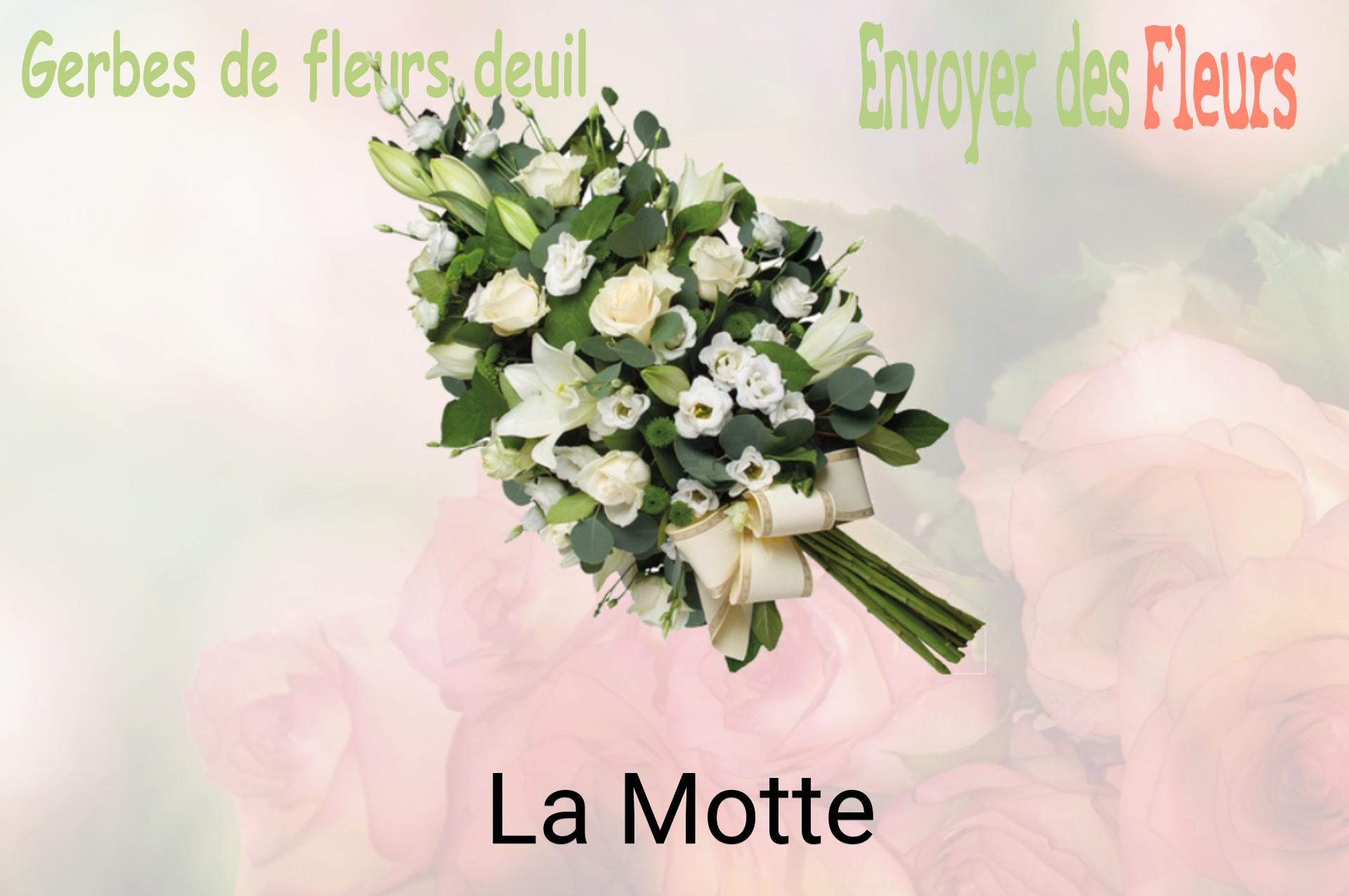 Gerbe de fleurs de deuil livrée à La Motte
